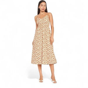 Old Navy Floral Milkmaid Smocked Midi Dress Sz M